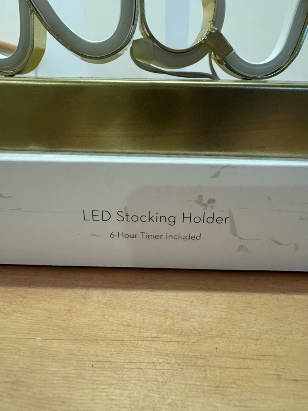 NIB Lauren Conrad “FALALA” LED Neon Sign Light Up Metal Stocking Holder